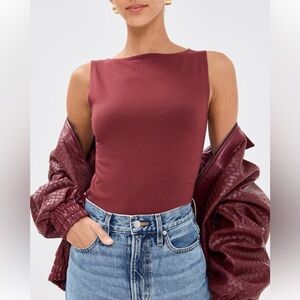 Reformation Burgundy Sleeveless Top